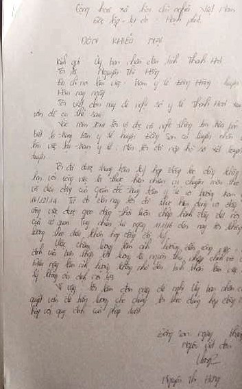 Đơn thư của cán bộ, nhân viên Y tế huyện Đông Sơn gửi đơn thư &quot;gõ cửa&quot; cơ quan chức năng để được hưởng lương trở lại (Ảnh TH)