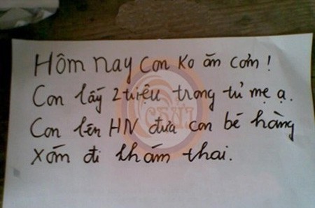 Lời nhắn hãi hùng.