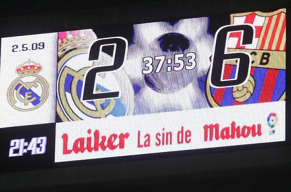 Ở mùa giải 2008/09, ngay trên "thánh địa" Bernabeu, Barca đánh bại Real với tỷ số 6-2.