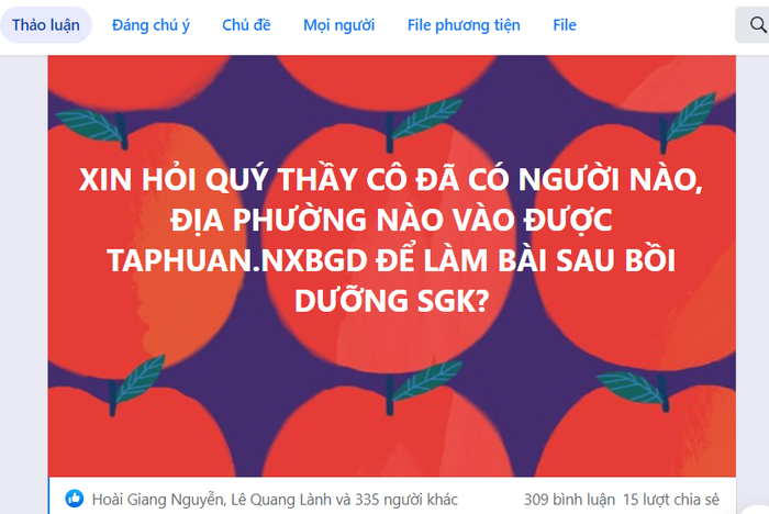 (Ảnh chụp màn hình chia sẻ của giáo viên trên mạng xã hội ngày 28/7/2022- Ảnh SQH)