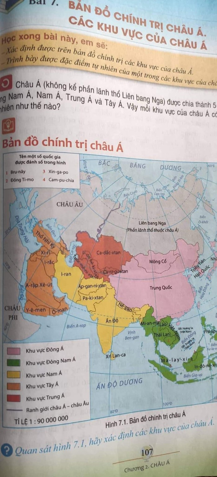 Ảnh chụp trang 107 sách Lịch sử và Địa lí lớp 7, bộ Cánh Diều. Ảnh: Nhân vật cung cấp