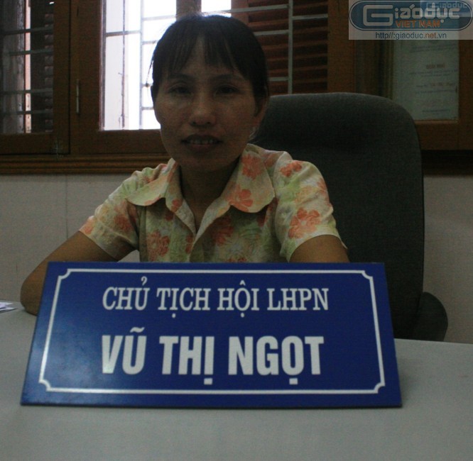 Chị Vũ Thị Ngọt, Chủ tịch Hội liên hiệp Phụ nữ xã Lập Lễ