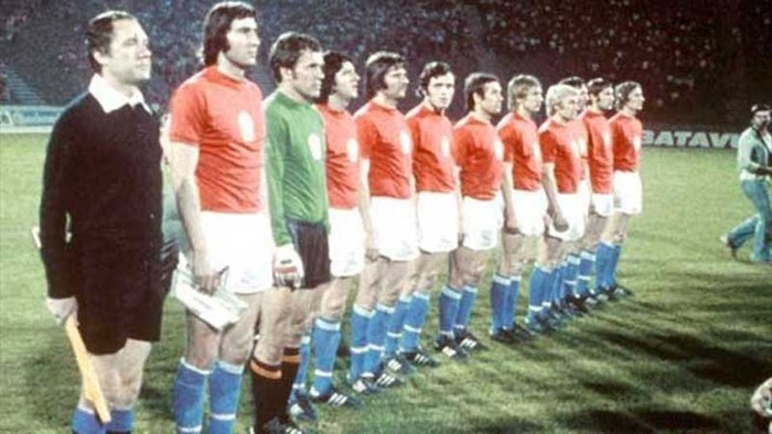 Đội hình xuất phát của Tiệp Khắc trong trận chung kết trước Tây Đức.