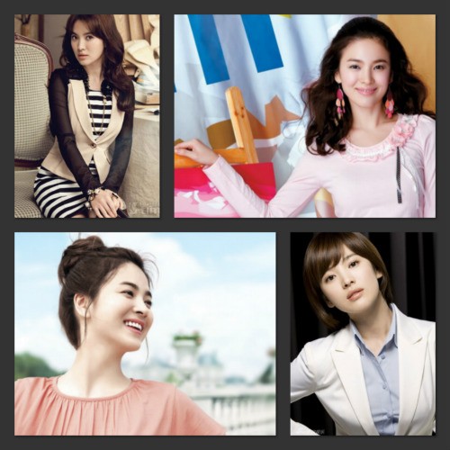 Khuôn mặt tự nhiên của Song Hye Kyo cũng rất hợp với nhiều kiểu tóc, từ tóc ngắn, tóc búi cao, tóc xoăn dài.