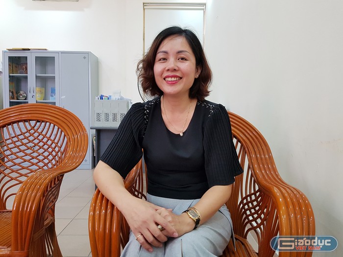 Cô giáo Nguyễn Thị Đại, giáo viên môn Vật lý của Trường Trung học cơ sở Chu Văn An (Ảnh: Lã Tiến)