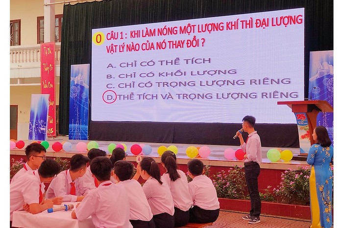 Học sinh Trường Trung học cơ sở Trần Văn Ơn sôi nổi tham gia bài giảng chuyên đề (Ảnh: CTV)