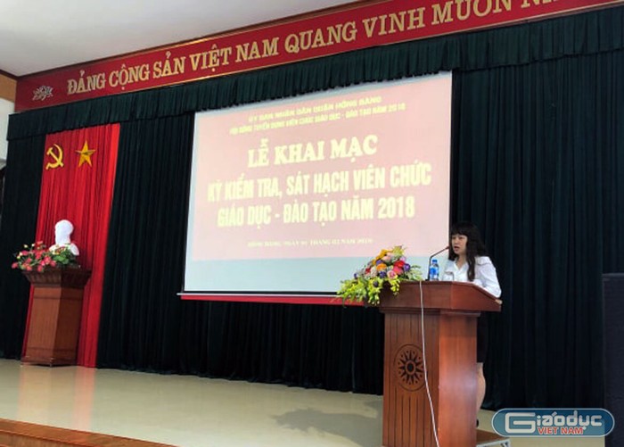 Lãnh đạo quận Hồng Bàng khẳng định việc tổ chức kiểm tra, sát hạch viên chức giáo dục năm 2018 bảo đảm đúng quy định (Ảnh: CTV)