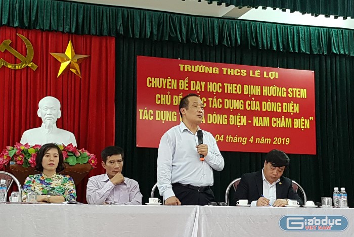 Chuyên đề dạy học theo định hướng STEM của Trường Trung học cơ sở Lê Lợi được Sở Giáo dục và Đào tạo đánh giá cao (Ảnh: Lã Tiến)