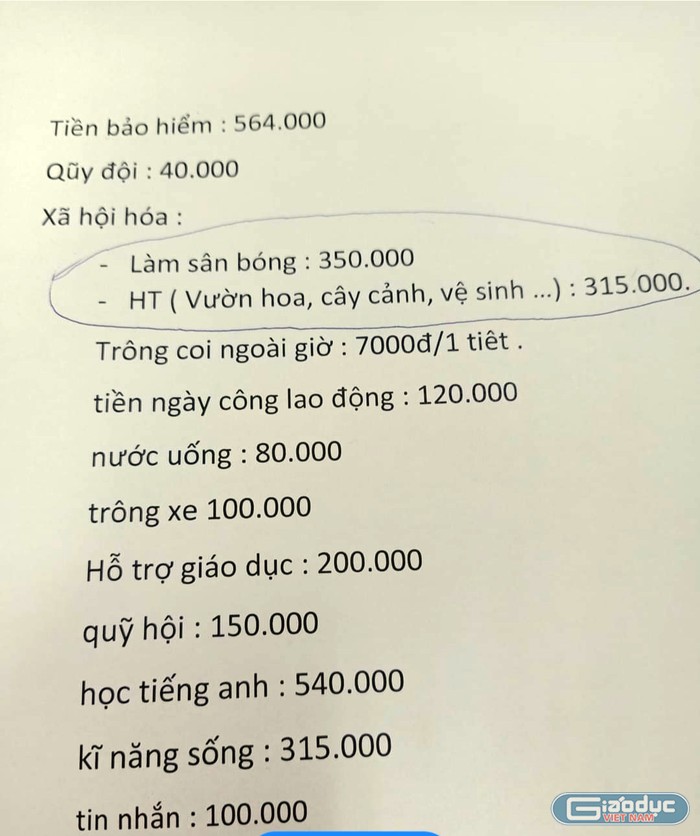 Hiệu trưởng Tiểu học Nhân Hòa nói kêu gọi tài trợ hiện vật chứ không thu tiền! ảnh 1