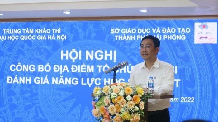 Ông Bùi Văn Kiệm - Giám đốc Sở Giáo dục và Đào tạo Hải Phòng khẳng định, không có chuyện khuất tất trong việc lựa chọn địa điểm tổ chức kỳ thi HSA năm 2022 (Ảnh: CTV)