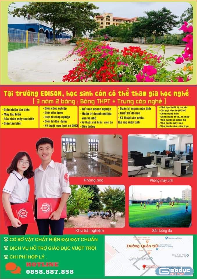 Tờ rơi tuyển sinh được cho là của Trường Tiểu học – Trung học cơ sở - Trung học phổ thông Edison (Ảnh: Phụ huynh cung cấp)