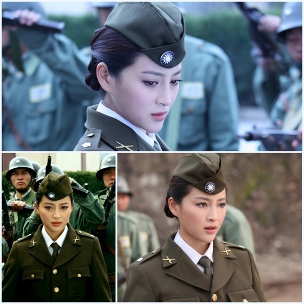 Tạo hình nữ chiến sĩ của Can Đình Đình trong một phim khác "Sinh tử mê cục".