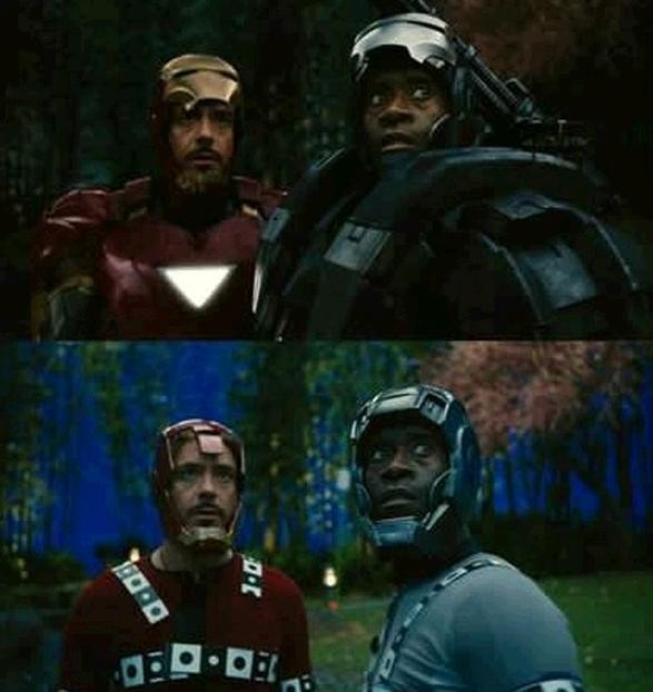 Cảnh trong Iron Man trên phim và ở trương quay thì như thế này.