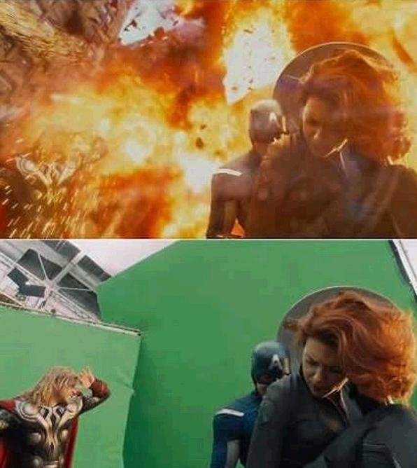 Cảnh nổ choáng ngợp trong The Avengers.