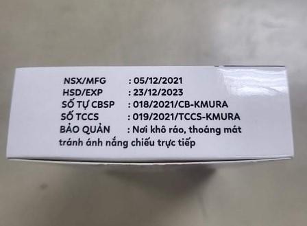 Trên bao bì sản phẩm không ghi rõ thông tin theo quy định. (Ảnh: Cục An toàn thực phẩm)