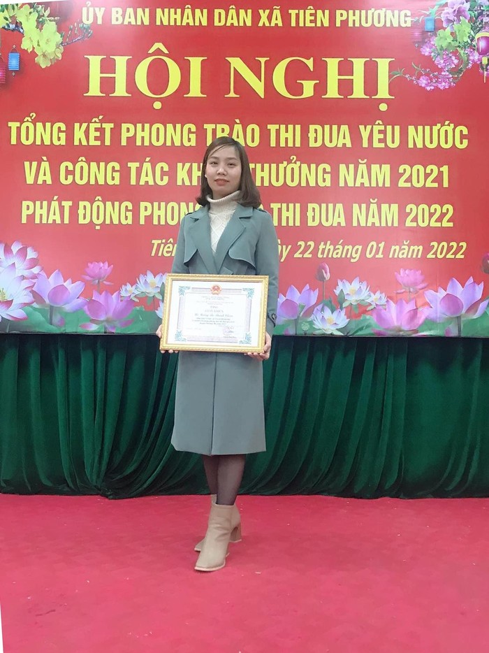 Hoàng Thị Trâm con gái thứ hai của bà Anh hiện đang là cán bộ tư pháp. (Ảnh: NVCC)