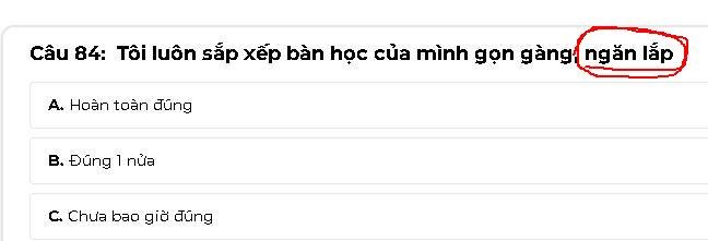 Nội dung câu hỏi trắc nghiệm của Edmod bị sai chính tả. (Ảnh: Học sinh cung cấp)