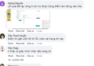 Phụ huynh phàn nàn xung quanh các lỗi xảy ra khi con họ tham gia sân chơi Violympic. (Ảnh: FB)