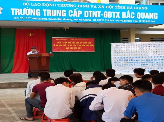 Trường Trung cấp dân tộc nội trú - Giáo dục thường xuyên Bắc Quang. (Ảnh: NT)