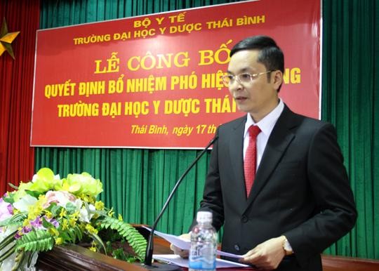 Phó Giáo sư, Tiến sĩ Nguyễn Xuân Bái - Phó Hiệu trưởng Trường Đại học Y dược Thái Bình, Giám đốc Bệnh viện Đại học Y Thái Bình. Ảnh: Trường Đại học Y dược Thái Bình