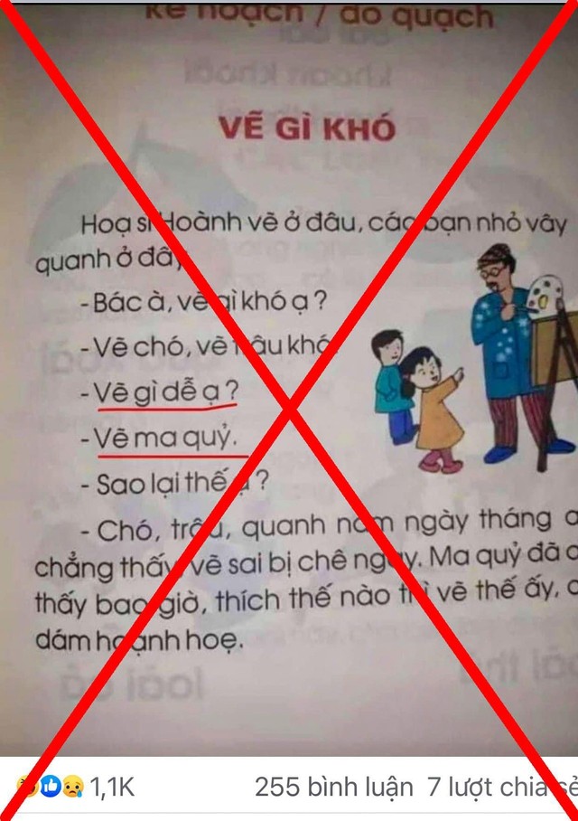 Nhiều trang mạng xã hội lan truyền thông tin sai lệch về ngữ liệu trong sách giáo khoa phổ thông.