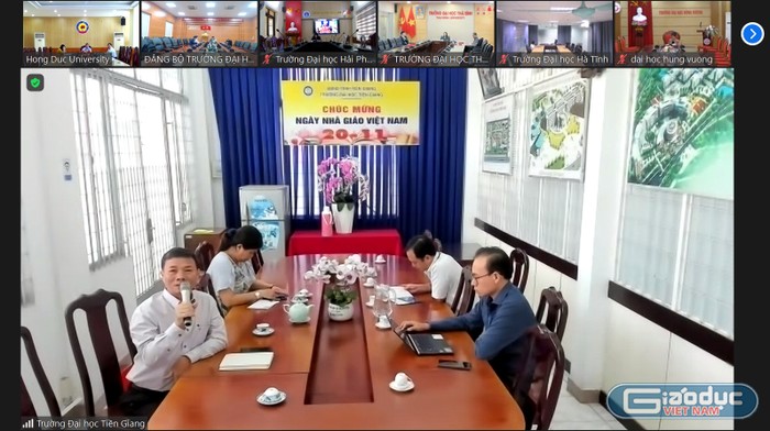 Tiến sĩ Nguyễn Viết Thịnh – Chủ tịch Hội đồng trường Trường Đại học Tiền Giang chia sẻ tại Hội nghị.