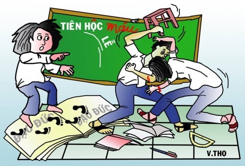 Hình ảnh minh họa về vấn đề bạo lực trong học đường hiện nay. (Ảnh: giaoduc.net.vn)