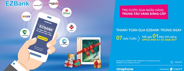 EzBank hiện đã liên kết với hầu hết các ngân hàng tại Việt Nam. ảnh: vinaphone.