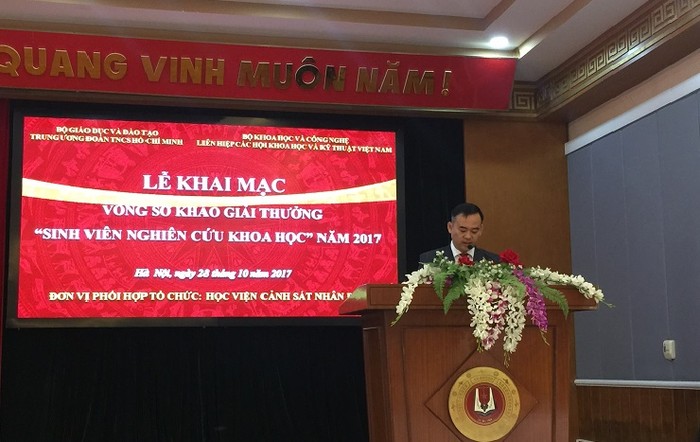 Lễ khai mạc vòng sơ khảo giải thưởng &quot;Sinh viên nghiên cứu khoa học&quot; năm 2017 (Ảnh: Xuân Trung).