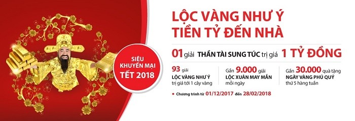 Đón Tết cùng Maritime Bank với giải thưởng &quot;khủng&quot; 1 tỷ đồng và gần 40 nghìn Lộc xuân may mắn&quot;.