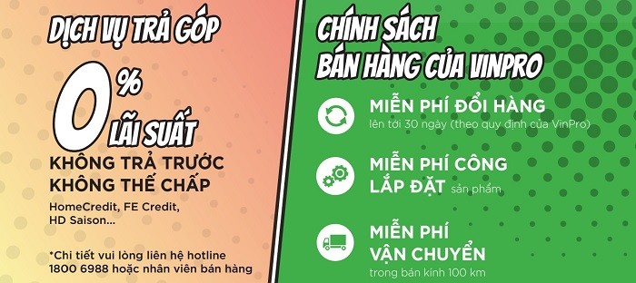 Dịch vụ trả góp 0% lãi suất.