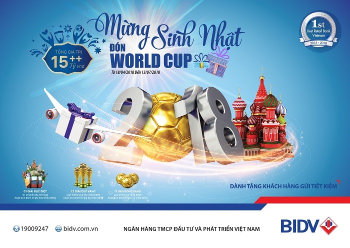 Ưu đãi gửi tiết kiệm: Mừng Sinh nhật - Đón World Cup.