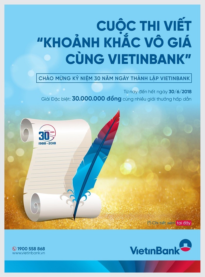 VietinBank gia hạn Cuộc thi đến 30/6/2018.