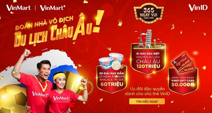 Chuyến du lịch Châu Âu 9 ngày trị giá 120 triệu đồng đang chờ chủ thẻ VinID tại VinMart và VinMart+.