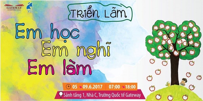 Một cuộc triển lãm báo cáo kết quả học tập do học sinh cùng làm (Ảnh: tác giả cung cấp).