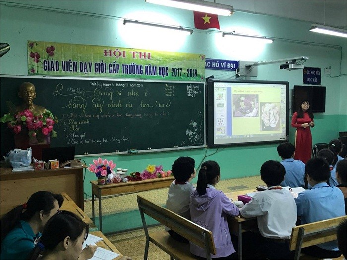 Thi giáo viên dạy giỏi (Hình ảnh minh họa: thcsnguyenhueq4.hcm.edu.vn).