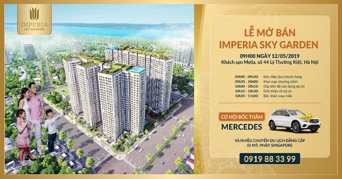 Khách mua nhà tại Imperia Sky Garden sẽ có cơ hội trúng thưởng xe Mercedes sang trọng.