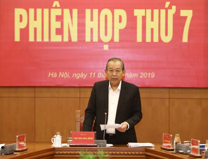 Phó Thủ tướng Thường trực Chính phủ Trương Hòa Bình phát biểu tại phiên họp - Ảnh: VGP/Lê Sơn