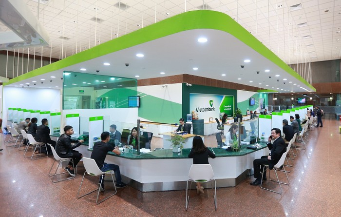 Hoạt động giao dịch tại Vietcombank.