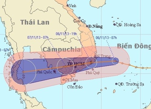 Đường đi dự kiến của áp thấp nhiệt đới có nhiều khả năng mạnh lên thành bão