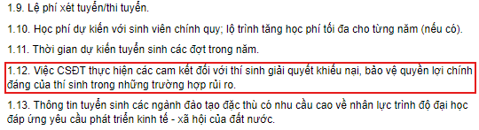 Mục 1.12, Phần II, Phụ lục III, Thông tư 08