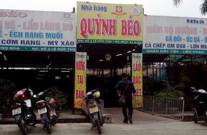 Nhà hàng Quỳnh Béo - nơi xảy ra vụ xô sát.