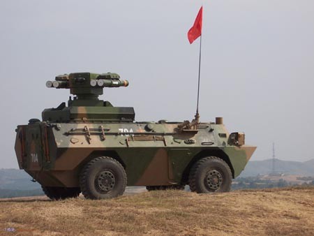 AFT-9A lắp trên xe bọc thép cơ động