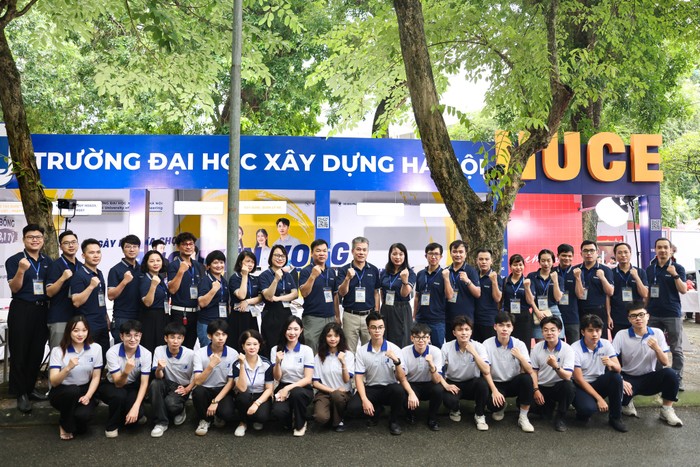 Trường Đại học Xây dựng Hà Nội tại buổi tư vấn tuyển sinh năm 2024. Ảnh: NTCC.