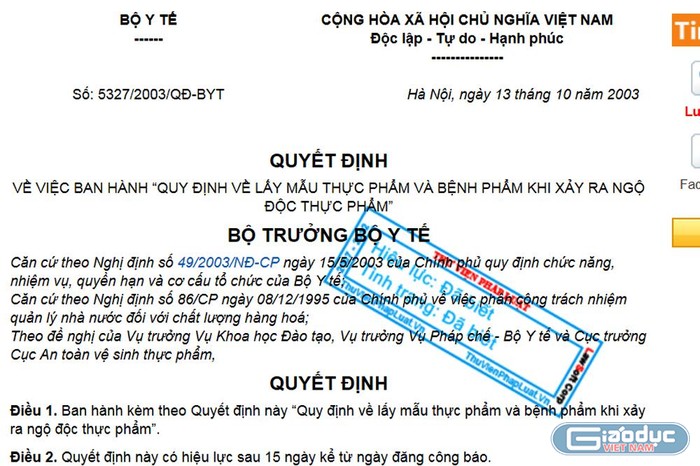 Việc lấy và xét nghiệm mẫu sữa Fami Kid do các phụ huynh cung cấp khi đưa con vào cấp cứu tại Bệnh viện Đa khoa Phú Bình có làm đúng quy định hay không? Ảnh: moh.gov.vn.