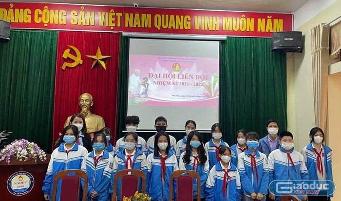 Đại hội liên Đội của các em học sinh Trường Trung học cơ sở Sa Đéc, thị xã Phú Thọ (tỉnh Phú Thọ). Ảnh: NVCC.