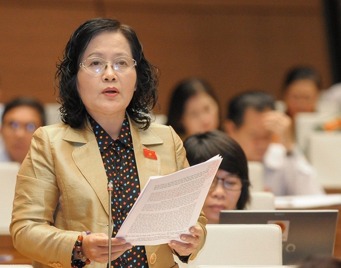 Đại biểu Quốc hội Trần Thị Quốc Khánh đề nghị cấm kinh doanh mại dâm và những ngành nghề trái thuần phong mỹ tục. Ảnh: TTBC.