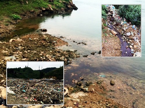 Đã có hàng triệu khối nước thải rỉ từ bãi rác Dốc Búng xuống sông Đà.