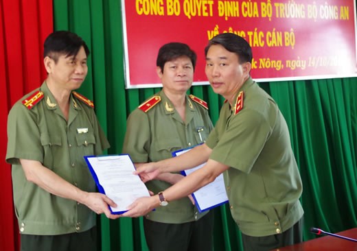 Đại tá Nguyễn Ngọc Chương làm Giám đốc Công an tỉnh Đắk Nông thay Thiếu tướng Vũ Văn Đủ. Ảnh: Cand.