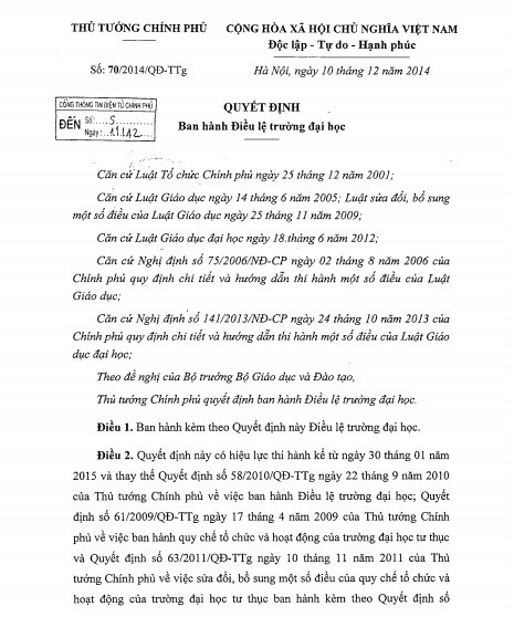 Đại học Hoa Sen phải tuân thủ theo đúng Điều lệ trường Đại học mà Thủ tướng Chính phủ ký ban hành.